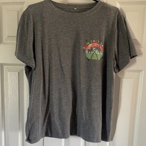 Gray T-Shirt with Sun Salt Sea Graphic